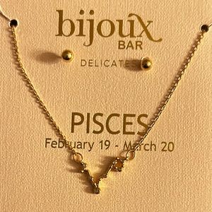 Bijoux Bar Delicates‎ Pisces Necklace and Earrings Set 16 inches